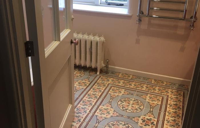 Pastel art nouveau ceramics in this Wiltshire stone cottage