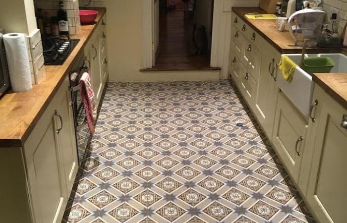 Two fine examples of an antique French ceramic in their new kitchens