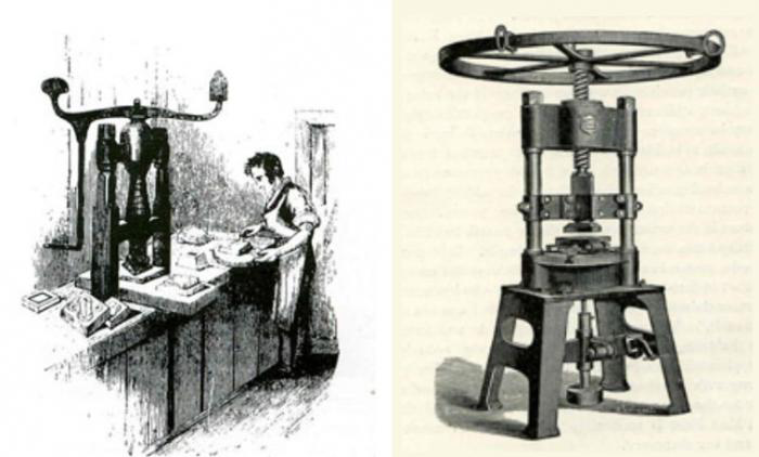 Illustration of tile making at Chamberlains of Worcester c.1840