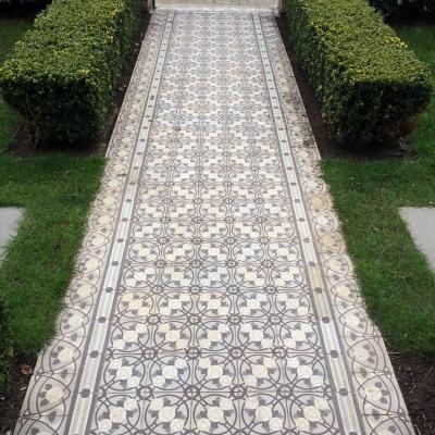 A unique French antique tile path in a south London home 