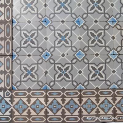 Classically geometric French Maubeuge floor - c.12.75m2