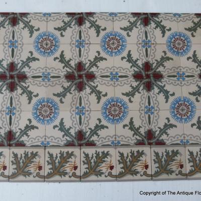 3.6m2 antique French ceramic 14.3cm square tiles