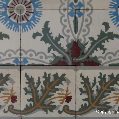3.6m2 antique French ceramic 14.3cm square tiles