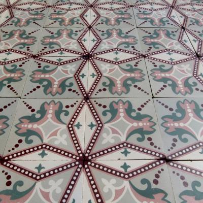 20m2+ / 215 sq ft antique art nouveau ceramic floor 