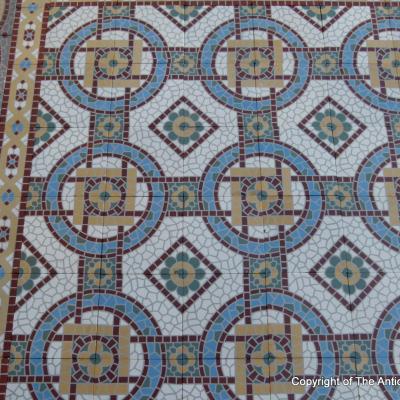 4m2 ornate mosaic themed ceramic c.1920-1930