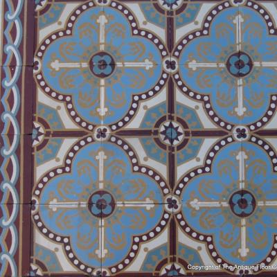 12.5m2 antique French Bocquey and Winckelmans ceramic floor