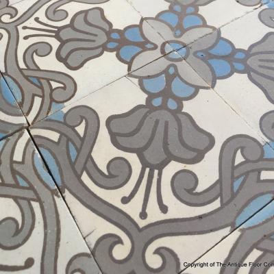 To 2.25m2 art nouveau Belgian ceramic floor - pre 1912