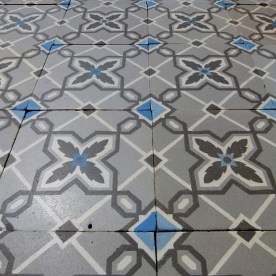 Classically geometric French Maubeuge floor - c.12.75m2