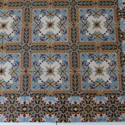 A small but stunningly detailed 3m2 antique ceramic floor