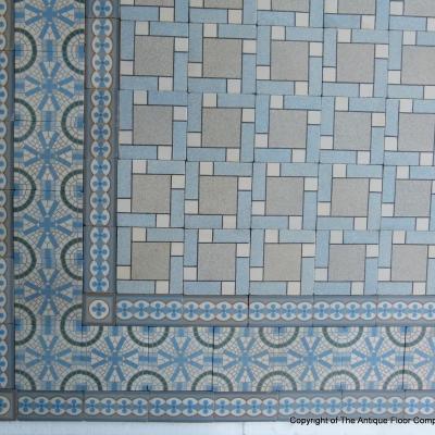 6m2 antique Belgian ceramic floor with triple borders