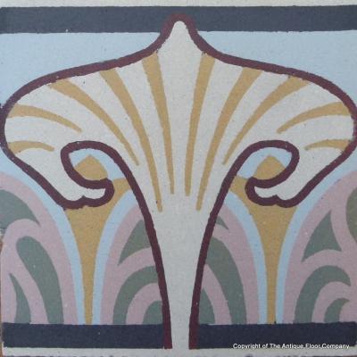 55 French Art Nouveau tiles in a pastel palette