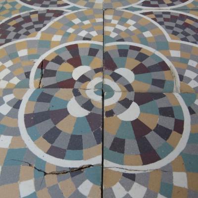 9.4m2 mosaic themed Belgian ceramic floor pre-1912 | The Antique Floor ...