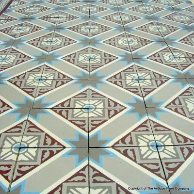 c.13m2+ Winckelmans ceramic floor with same size borders