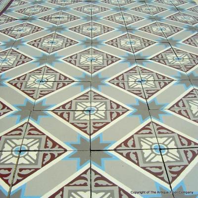A French Winckelmans ceramic floor with same size borders