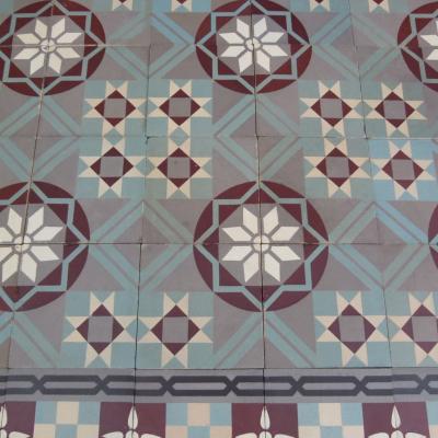 9.25m2 of handmade French Perrusson tiles c.1905