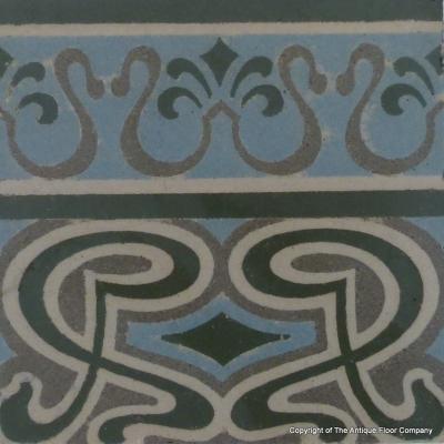 c.12m2 antique Saint Remy ceramic floor with original borders