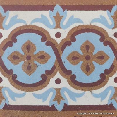 A 13.5m2/145 sq ft. antique French ceramic using two field tiles