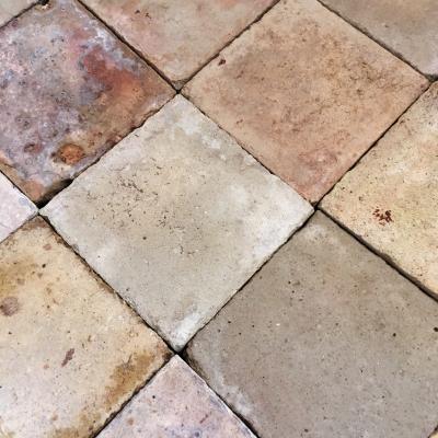 8m2+ of antique French terracotta tiles - beautiful tones