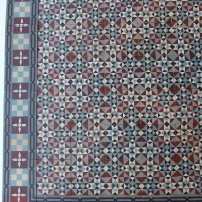 20.5m2 French Perrusson ceramic floor, beautiful patina 1910