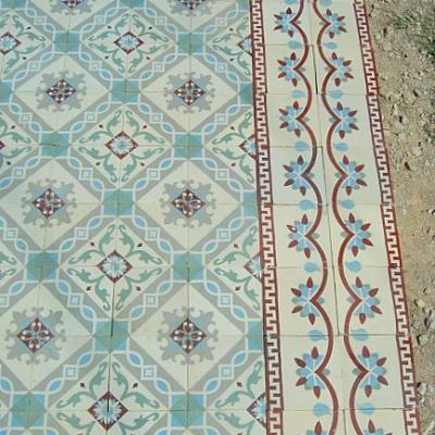 Classical antique French floor tiles c.1900