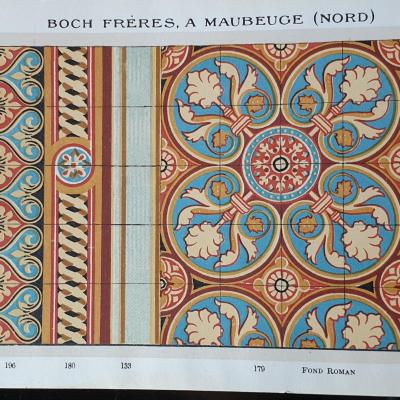 Small run of 17.5cm sq period Boch Freres border tiles