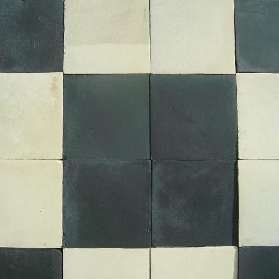 Antique ceramic black and white floor tiles c.1905