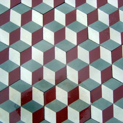 3D Hexagonal Carreaux de ciment floor c.1910