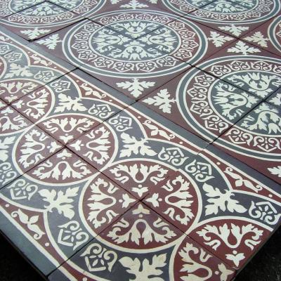 c.5.4m2 ornate motif ceramic encaustic floor c.1920