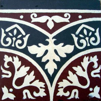 c.5.4m2 ornate motif ceramic encaustic floor c.1920