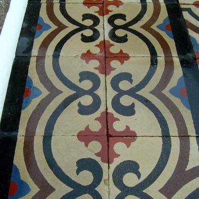 11m2 of antique French carreaux de ciments floor c.1900