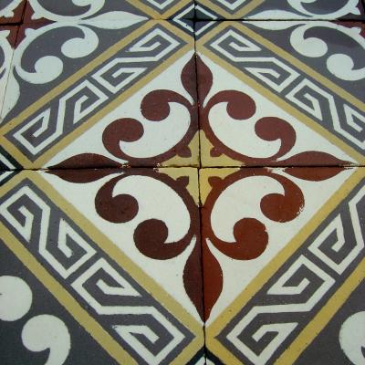 An antique French ceramic floor c.1915-1920
