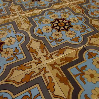 10m2+ - Exquisite Boch Freres antique ceramic floor c.1890