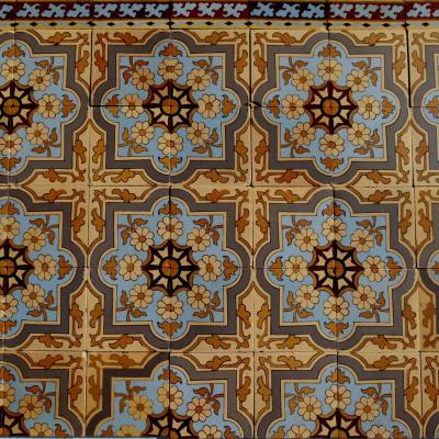 10m2+ - Exquisite Boch Freres antique ceramic floor c.1890