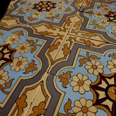 10m2+ - Exquisite Boch Freres antique ceramic floor c.1890