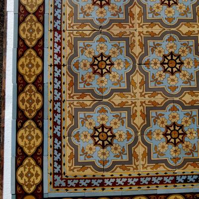 10m2+ - Exquisite Boch Freres antique ceramic floor c.1890