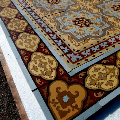 10m2+ - Exquisite Boch Freres antique ceramic floor c.1890