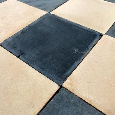 26m2 of black and cream antique French carreaux de ciments tiles - c. 1900-1910