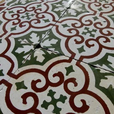Moorish influenced antique French carreaux de ciments floor 4.5m2