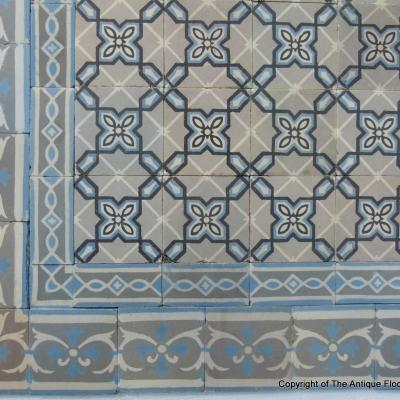 Classical geometric period French floor with original borders 1900-1905