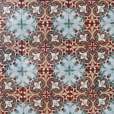6.7m2 ornate ceramic French floor with original borders c.1915-1920