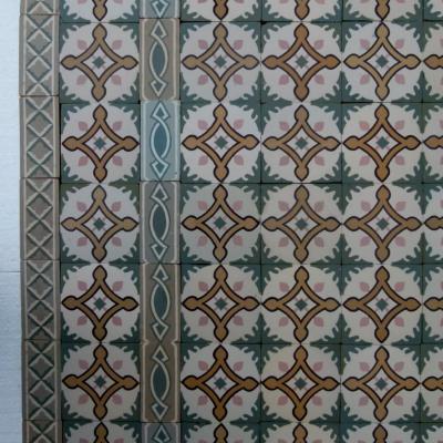 15m2 / 160 sq ft Belgian antique ceramic tile - 1900-1925