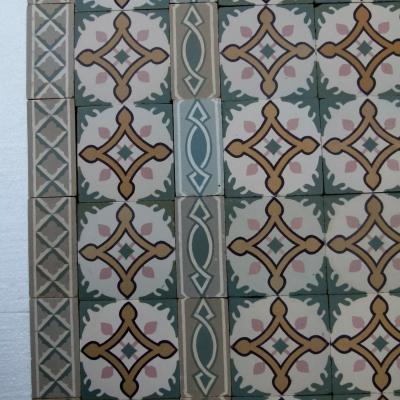 15m2 / 160 sq ft Belgian antique ceramic tile - 1900-1925
