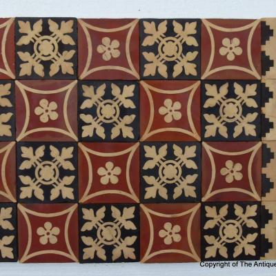 RARE - 8m2+ Handmade antique Boulenger floor - late 19th century