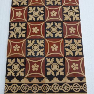 RARE - 8m2+ Handmade antique Boulenger floor - late 19th century