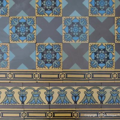 RARE - Stunning 14m2 Boch Freres Art Nouveau floor - early 20th century 