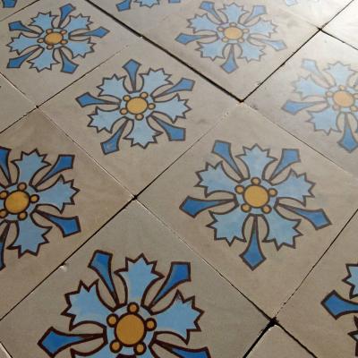 RARE - Small, antique French ceramic Perrusson floor