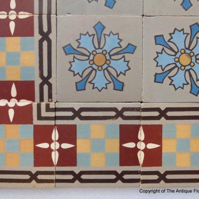 RARE - Small, antique French ceramic Perrusson floor