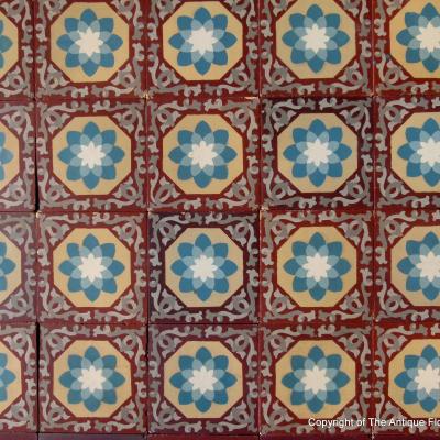 RARE - 15.5m2 to 16.5m2 Antique French Perrusson ceramic floor