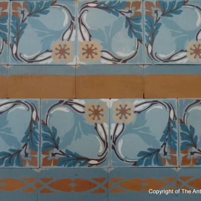 RARE - Late 19th Century antique Perrusson ceramic floor - 12.5m2