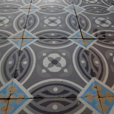 A small, 7.5m2 / 80 sq ft, antique Belgian ceramic encaustic floor